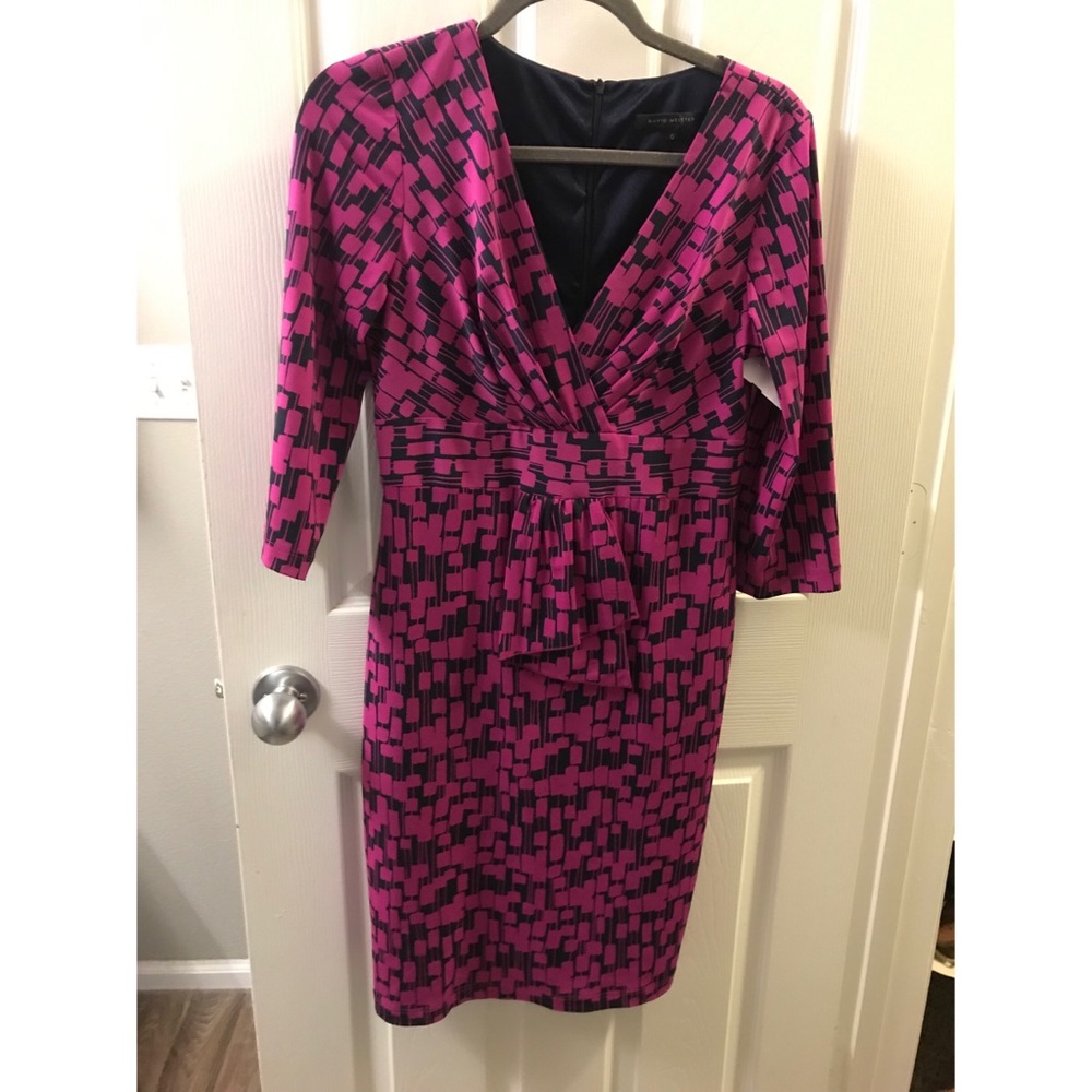 Purple & Navy David Meister dress